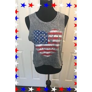 American Flag Crop Top